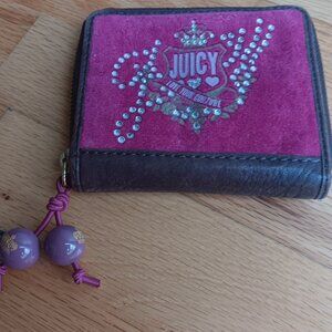Juicy Couture Pink Velour Wallet with Charm